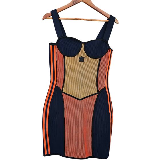 Adidas x Paolina Russo Knit Corset Dress Navy / Orange Multi Size M - Picture 5 of 9